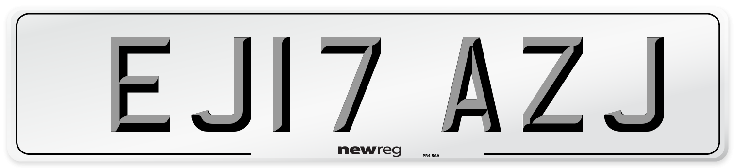 EJ17 AZJ Number Plate from New Reg